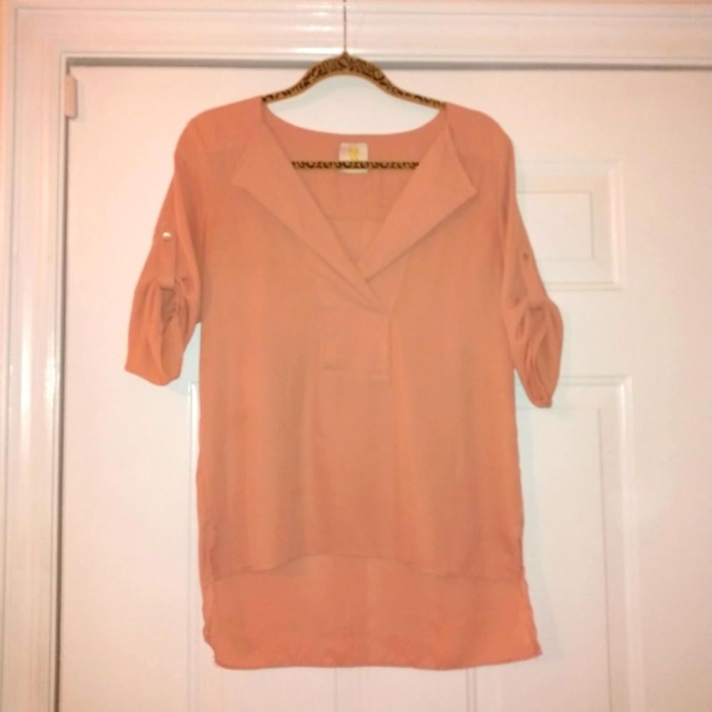 SIS SIS Brand Blush Pink High Low Blouse Size small